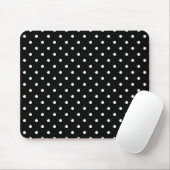 Tapis De Souris Motif de points Polka blanc et noir (Avec souris)