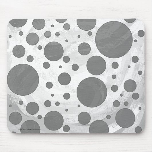 Tapis De Souris Motif de points Polka gris ardoise (Devant)
