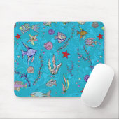 Tapis De Souris Motif de poissons de turquoise (Avec souris)
