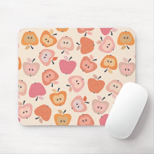 Tapis De Souris Motif de pomme rose et orange mignon (Avec souris)