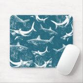 Tapis De Souris Motif de requins bleus en détresse (Avec souris)