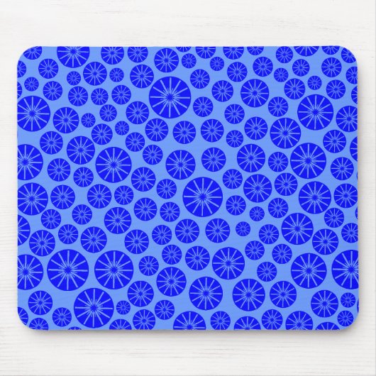 Tapis De Souris Motif de roue étoilé - Bleu sur Bleu 6699FF (Devant)