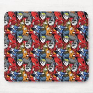 Tapis De Souris Motif de scooter de chats et de chiens