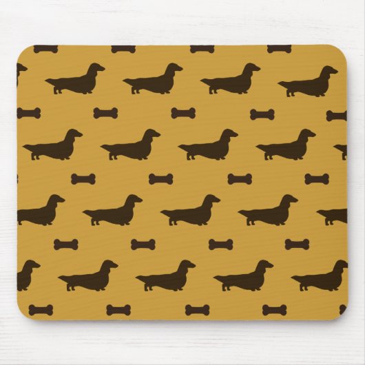 Tapis De Souris Motif de silhouettes de Dachshund (Dachsies à chev (Devant)