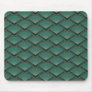 Tapis De Souris Motif de style Art déco de couleur vert sarcelle