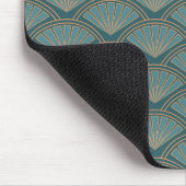 Tapis De Souris Motif de style Art déco en bleu turquoise (Coin)