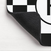 Tapis De Souris Motif de tableau de bord blanc noir monogramme per (Coin)