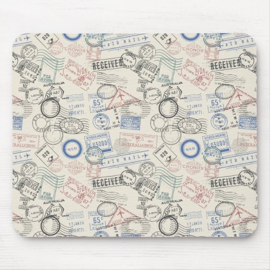 Tapis De Souris Motif de timbres-poste du monde (Devant)