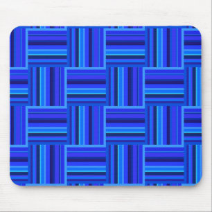 Tapis De Souris Motif de tissage à bandes bleues