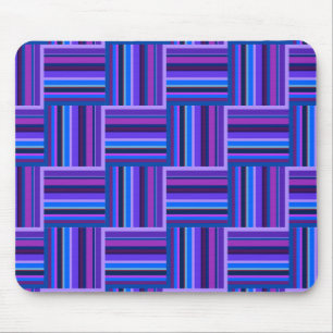 Tapis De Souris Motif de tissage à rayures bleues et violettes