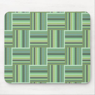 Tapis De Souris Motif de tissage à rayures vert olive