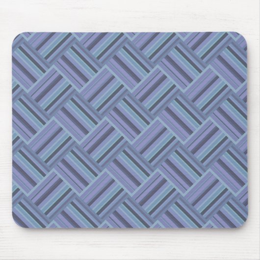 Tapis De Souris Motif de tissage en diagonale gris bleu (Devant)