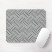 Tapis De Souris Motif de tissage en diagonale rayures grises (Avec souris)