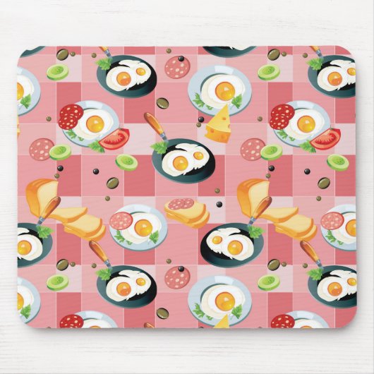 Tapis De Souris Motif de tomate et d'oeufs au plat (Devant)