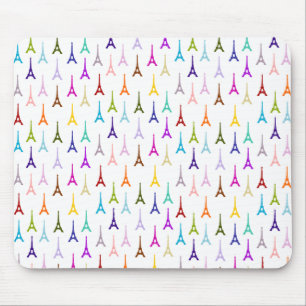 Tapis De Souris Motif de Tour Eiffel de Paris d'arc-en-ciel