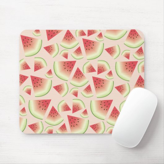 Tapis De Souris Motif de tranches de fruits de pastèque (Avec souris)