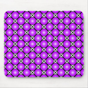 Tapis De Souris Motif de treillis noir blanc points rose magenta