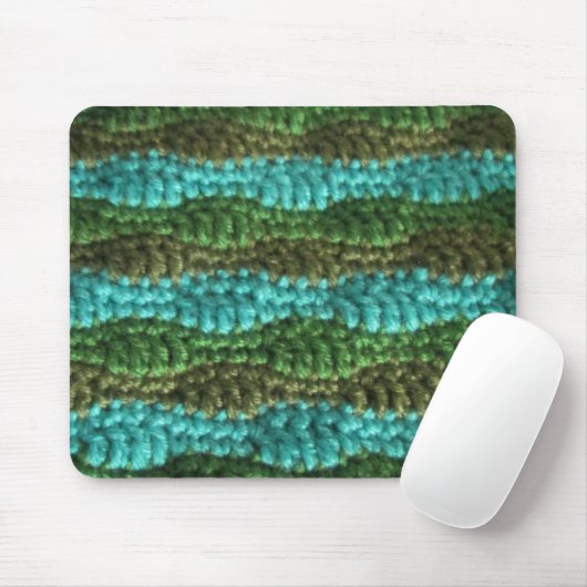 Tapis de souris - Motif de vague en vert (Avec souris)