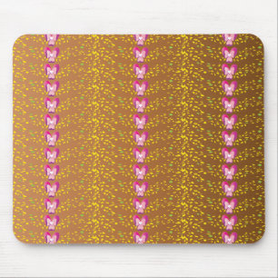 Tapis De Souris motif de violets vintages de bronze et rose