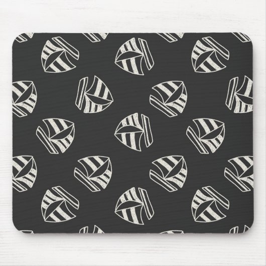 Tapis De Souris Motif de voilier dessiné par craie (Devant)