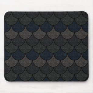 Tapis De Souris Motif d'écailles de dragon festonnées foncées
