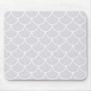 Tapis De Souris Motif d'écailles de sirène blanches festonnées