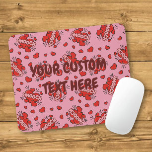 Tapis De Souris Motif d'effet sonore de bande dessinée de baiser