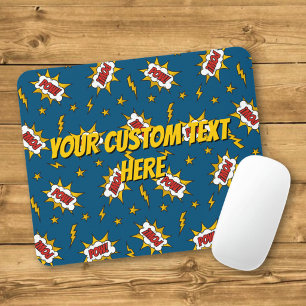 Tapis De Souris Motif d'effet sonore de bande dessinée Pow