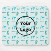 Tapis De Souris motif d'entreprise turquoise de coiffeur (Devant)