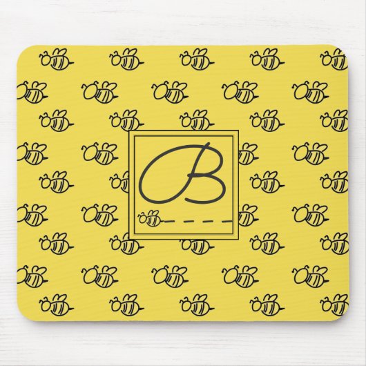 Tapis De Souris Motif des abeilles d'été jaune (Devant)