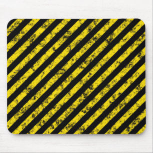 Tapis De Souris Motif des bandes de la mise en garde du gris jaune
