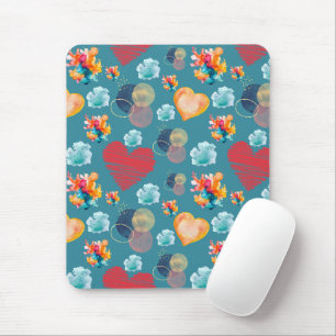 Tapis De Souris Motif des Coeurs Bleus