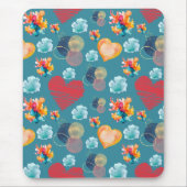 Tapis De Souris Motif des Coeurs Bleus (Devant)