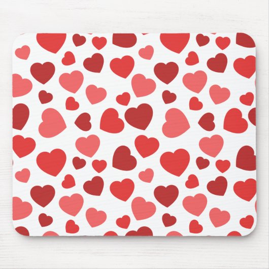 Tapis De Souris Motif Des Coeurs, Coeurs Rouges, Motif Des Coeurs (Devant)
