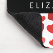 Tapis De Souris Motif Des Coeurs, Coeurs Rouges, Votre Nom (Coin)