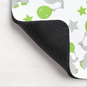 Tapis De Souris Motif Des Eléphants, Eléphants Mignons - Grey Vert (Coin)