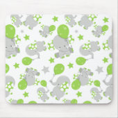 Tapis De Souris Motif Des Eléphants, Eléphants Mignons - Grey Vert (Devant)