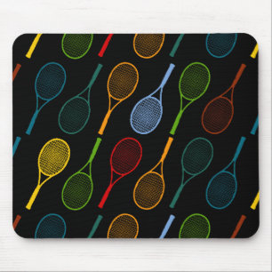 Tapis De Souris motif des raquettes de tennis colorées