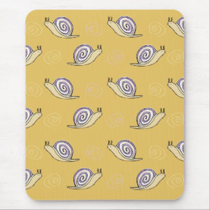 Tapis De Souris Motif d'escargots et de torrents illustrés