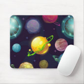 Tapis De Souris Motif d'espace (Avec souris)