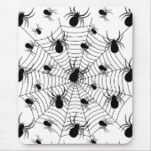 Tapis De Souris Motif d'Halloween Black White araignées (Devant)