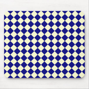 Tapis De Souris Motif diamant à carreaux jaune bleu
