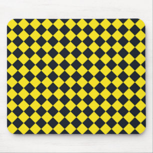 Tapis De Souris Motif diamant à carreaux jaune noir
