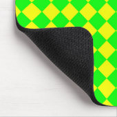 Tapis De Souris Motif diamant à carreaux jaune vert (Coin)