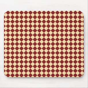 Tapis De Souris Motif diamant à carreaux rouge jaune