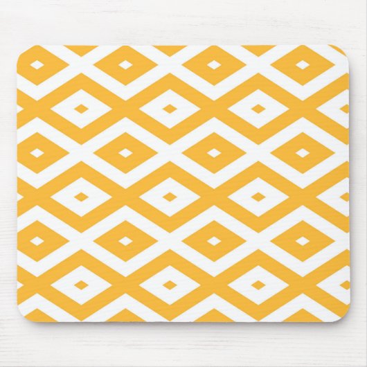 Tapis De Souris Motif diamant jaune et blanc soleil (Devant)