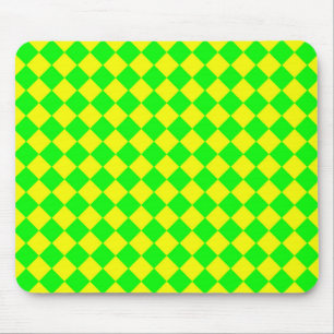 Tapis De Souris Motif diamant jaune-vert Checker