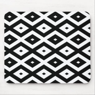 Tapis De Souris Motif diamant noir et blanc