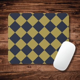Tapis De Souris Motif diamant or et bleu de Nuit élégant