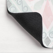 Tapis De Souris Motif diamant pastel vert et rose (Coin)